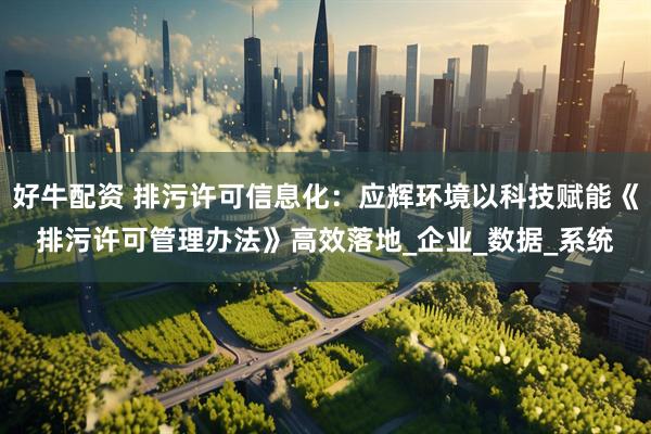 好牛配资 排污许可信息化：应辉环境以科技赋能《排污许可管理办法》高效落地_企业_数据_系统