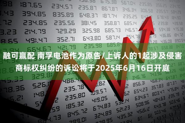 融可赢配 南孚电池作为原告/上诉人的1起涉及侵害商标权纠纷的诉讼将于2025年6月16日开庭